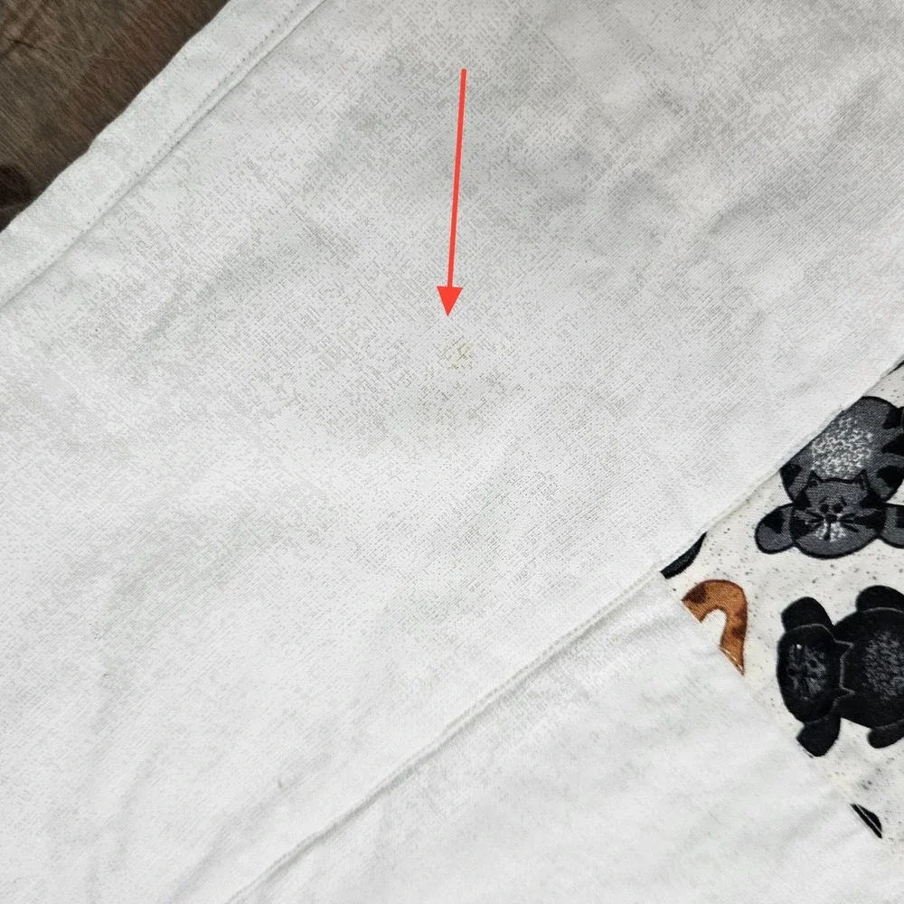 Handmade Cat Lover Quilt Patchwork White Blue Brown‎ Kitten Adult Throw Blanket